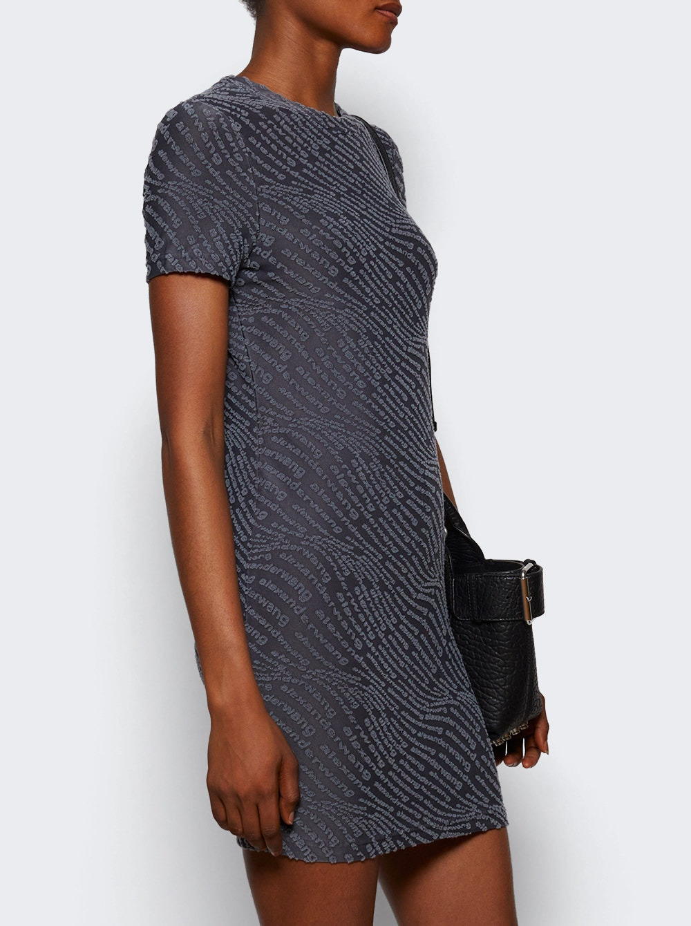 Jacquard Logo Mini Dress Graphite - 3
