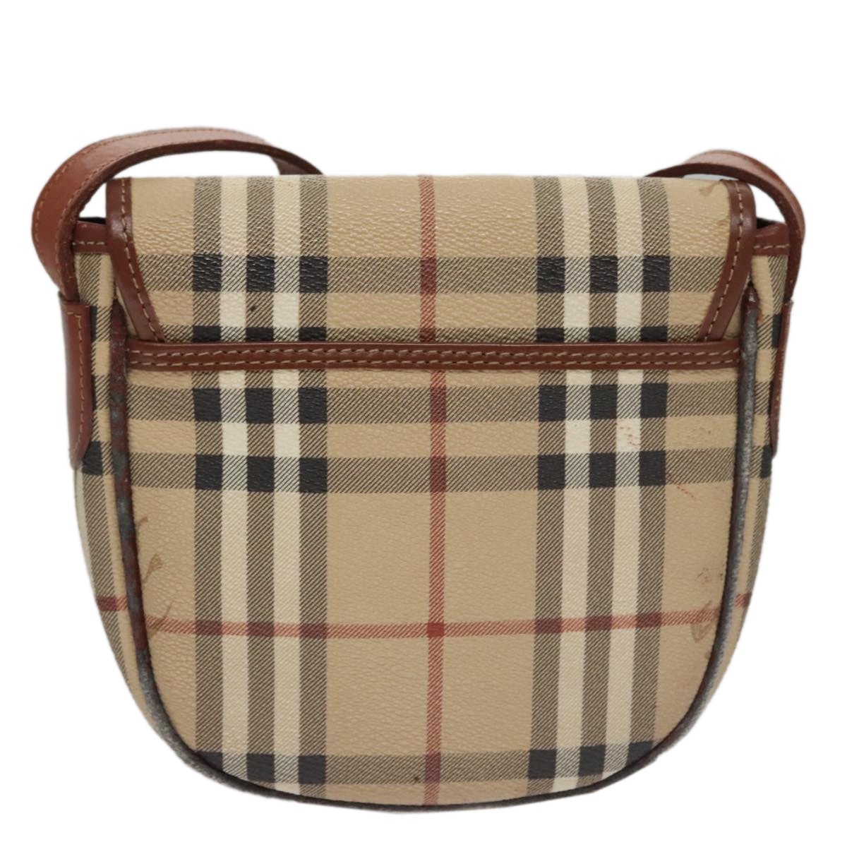 Burberry Nova Check Shoulder Bag Pvc Leather Beige - 3