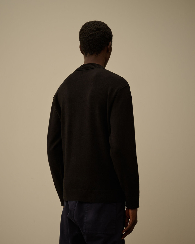 Soft Cotton Stretch Chest Pocket Crewneck Sweater 4