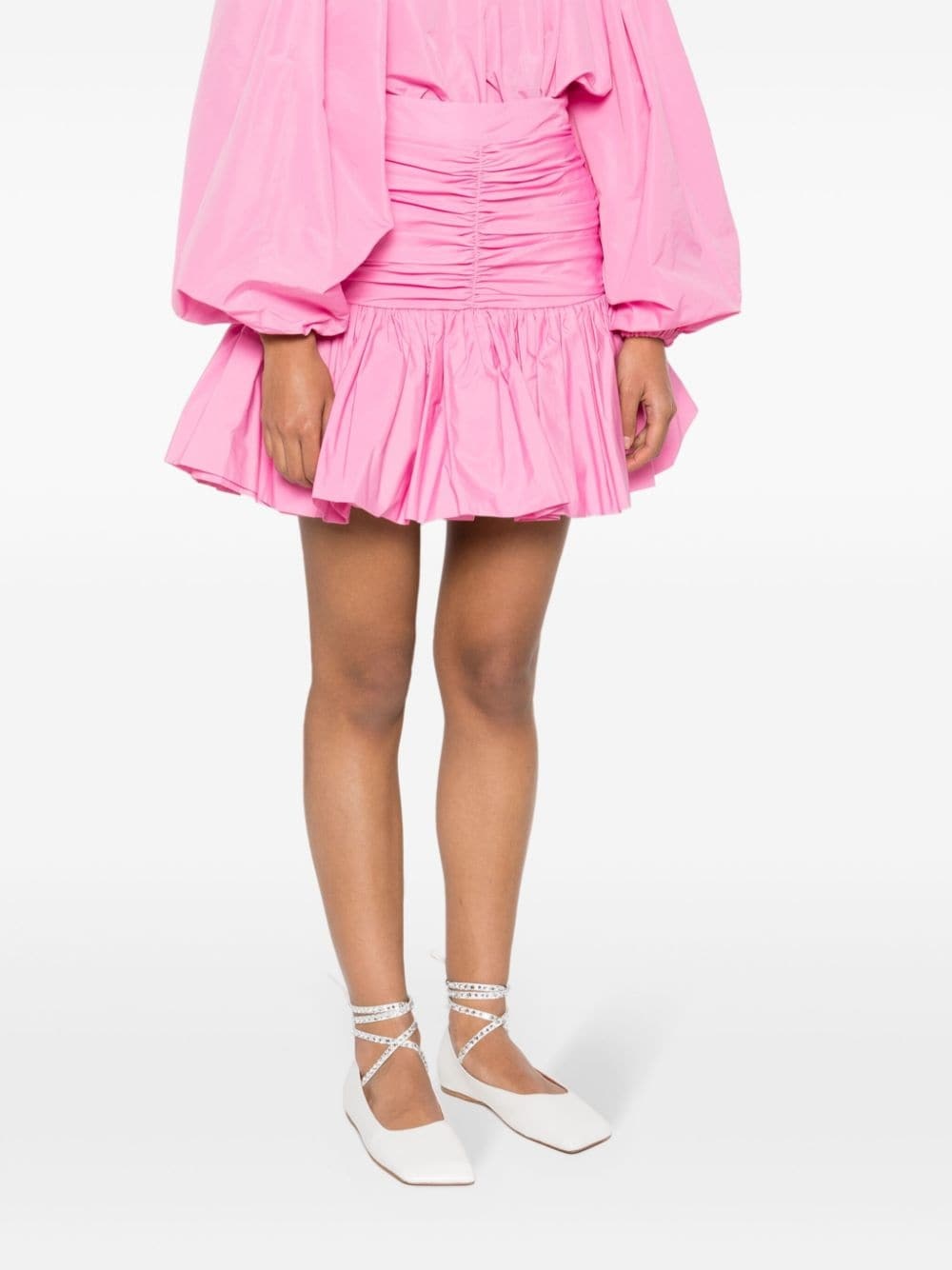 PATOU ruffled faille mini skirt | REVERSIBLE
