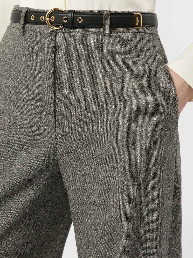 GIOIA Wool-blend trousers - WHITE BLACK 5