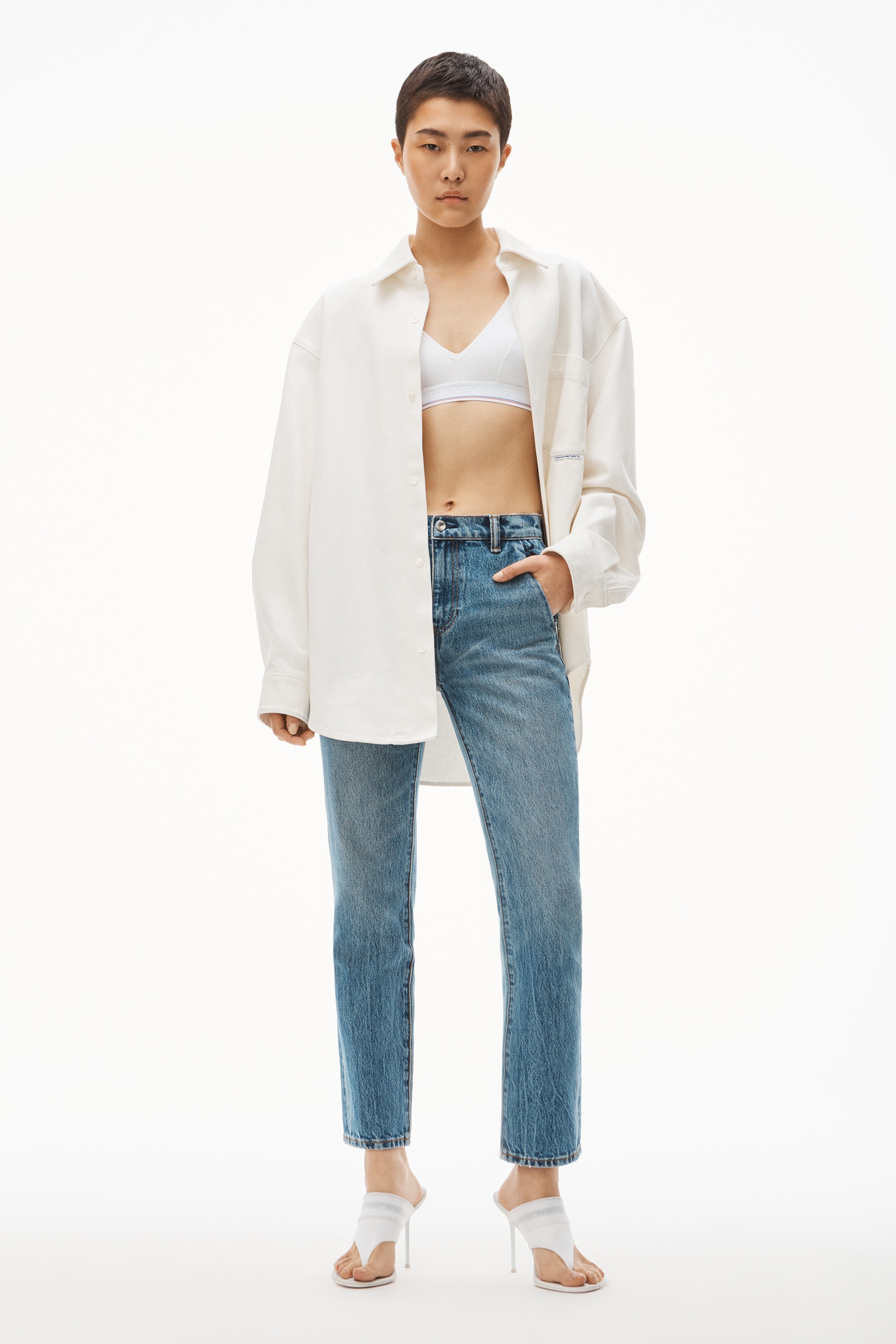 V-Neck Bralette in Ribbed Jersey - 5