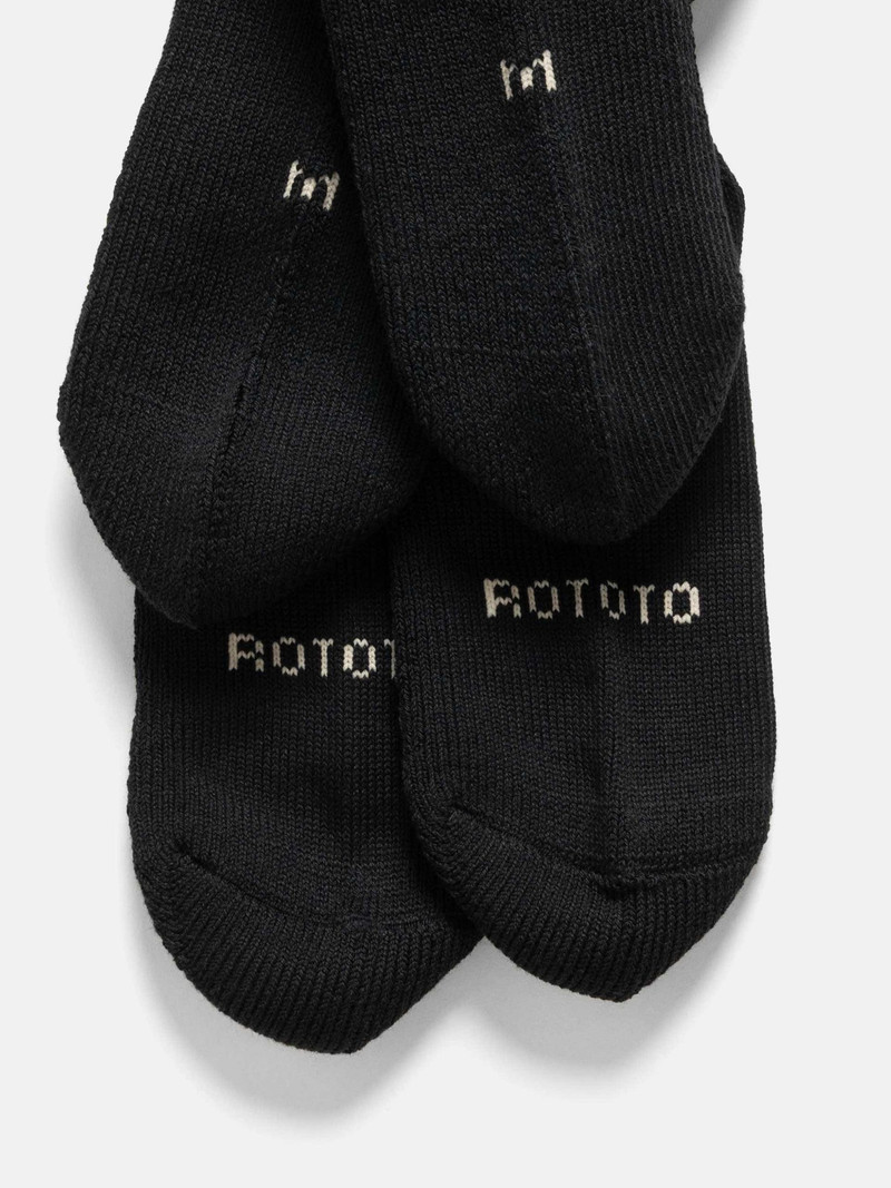 ROTOTO® R1522 Organic Daily 3 Pack Mini Crew Socks Black outlook