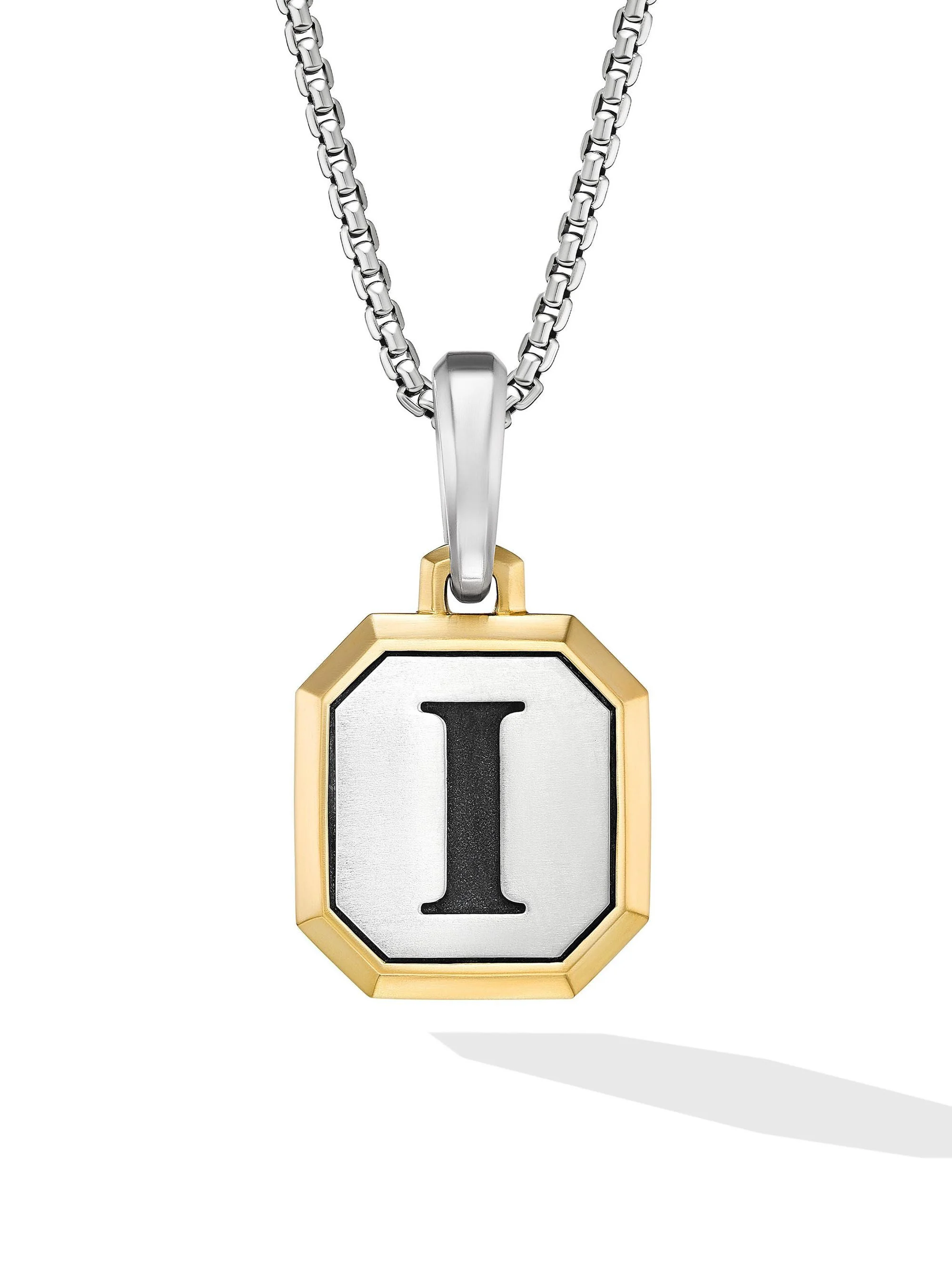Men's Initial Amulet in Sterling Silver - I Silver - 1