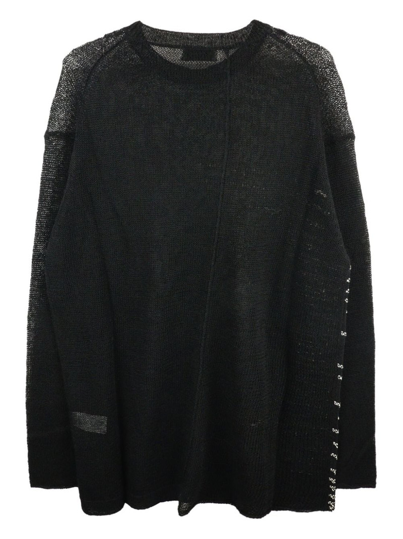 Yohji Yamamoto stitch-detail fine-knit jumper outlook