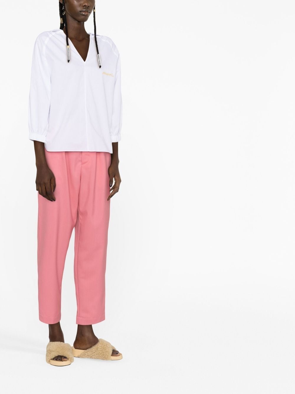 V-neck cotton blouse - 3