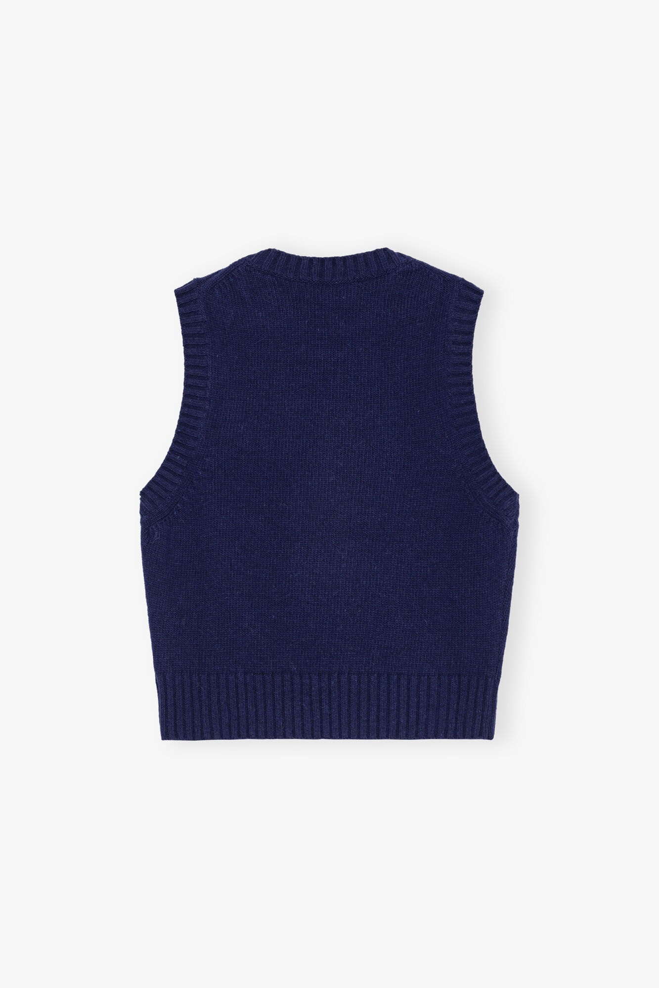 NAVY GRAPHIC SOFT WOOL MIX VEST - 6