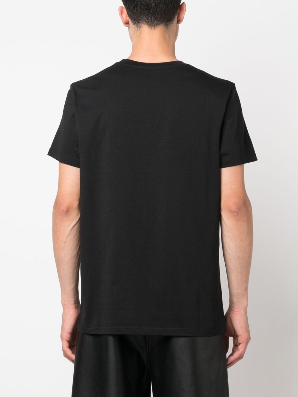 flocked-logo cotton T-shirt - 4