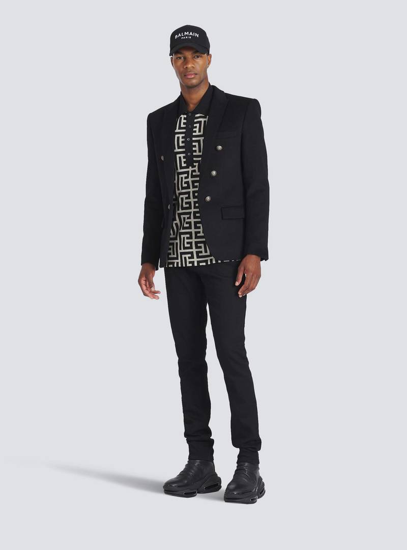 Balmain Wool blazer with double-breasted silver-tone buttoned fastening outlook