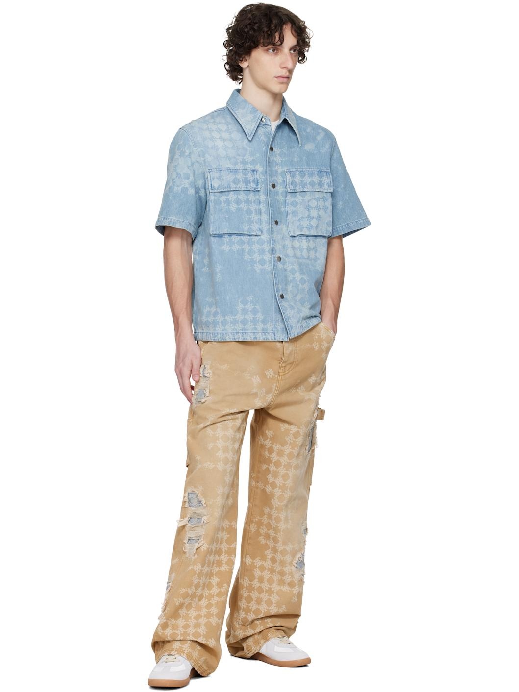 Tan Repair Jeans - 4