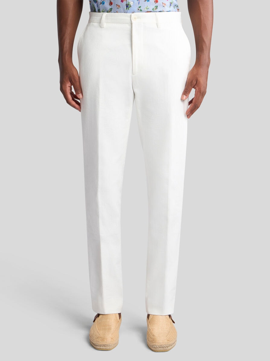 FOLIAGE-DESIGN COTTON TROUSERS - 2