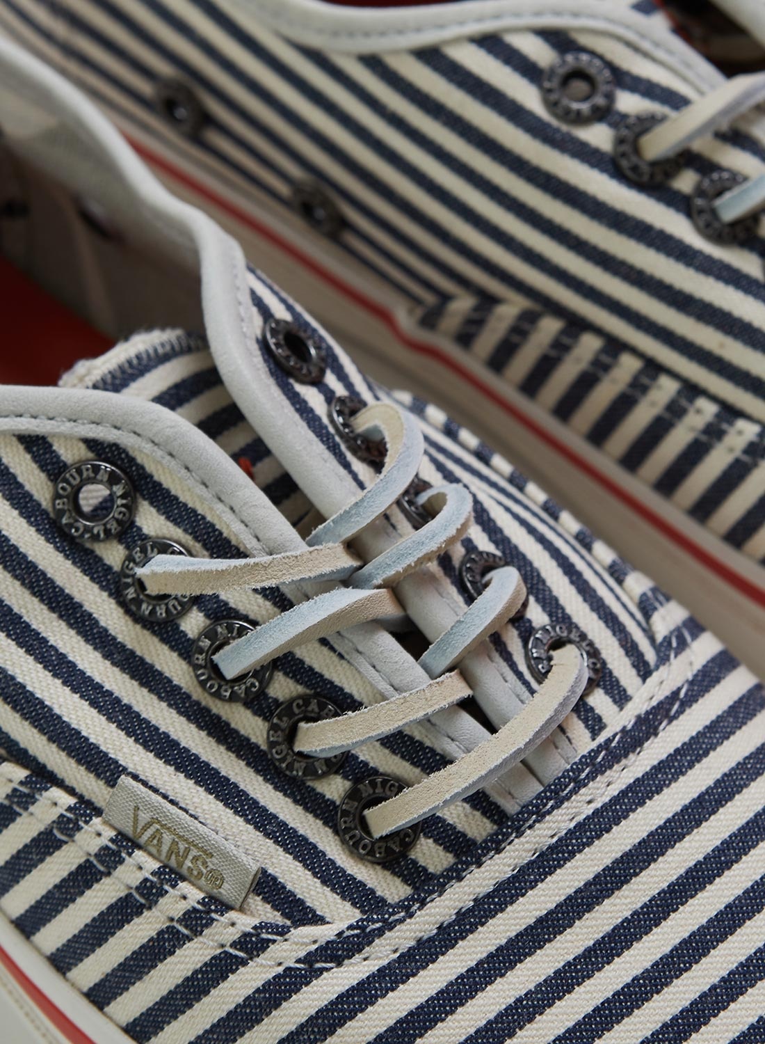 Nigel Cabourn Vans Vault x Nigel Cabourn OG Authentic LX in Stripes Navy |  REVERSIBLE