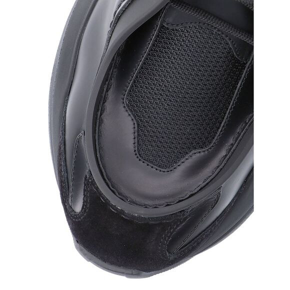 Prada Men Systeme Brushed Leather Sneakers With Bike Fabric In Black - 5