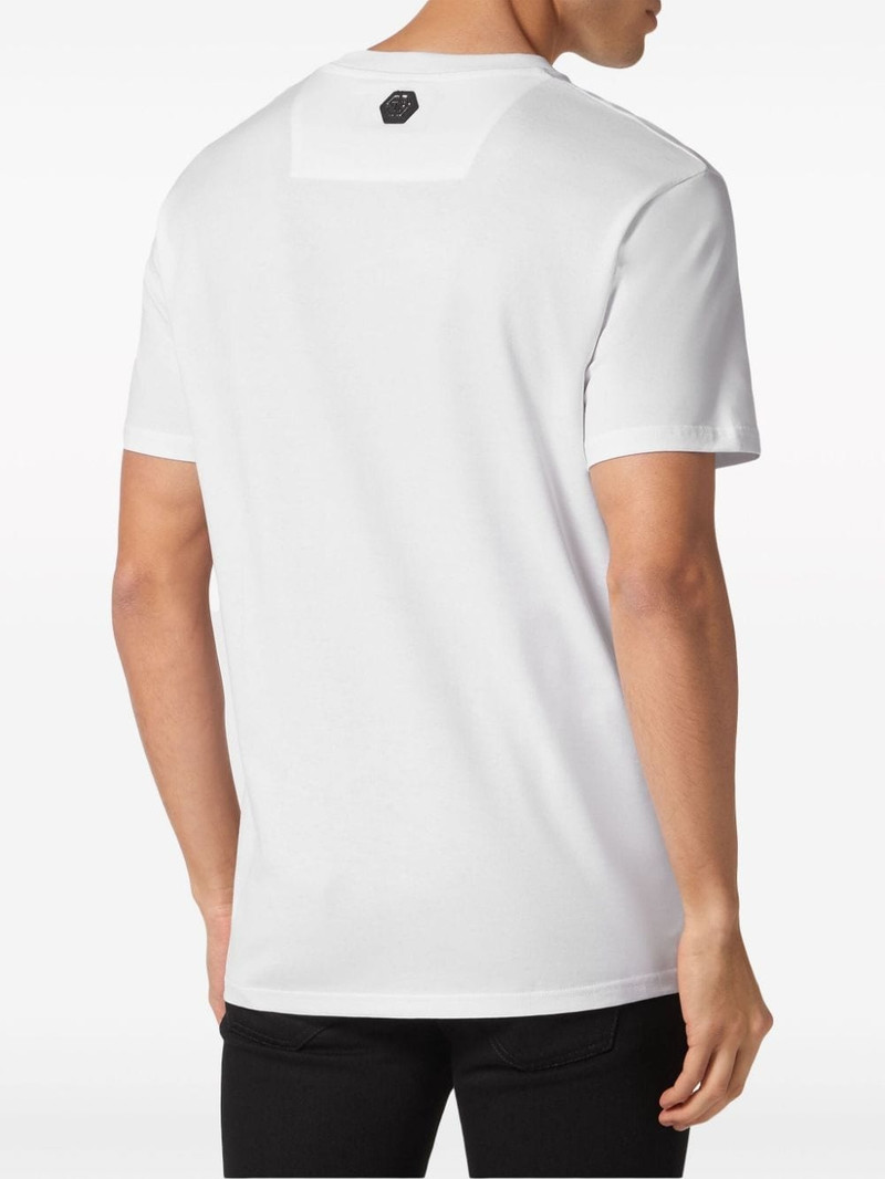 rhinestone-logo cotton T-shirt 4