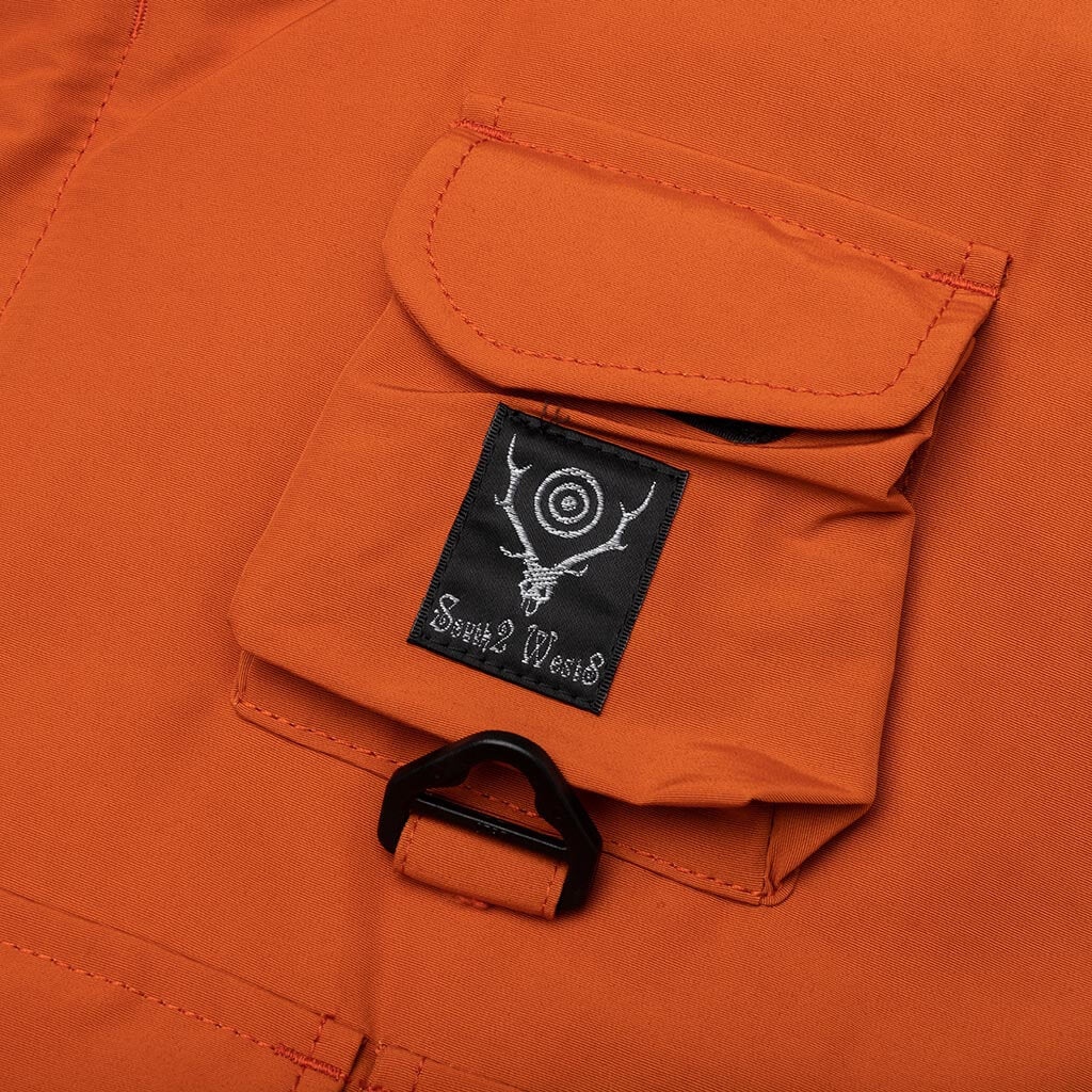 MULTI-POCKET ZIPPED DOWN VEST - ORANGE - 3