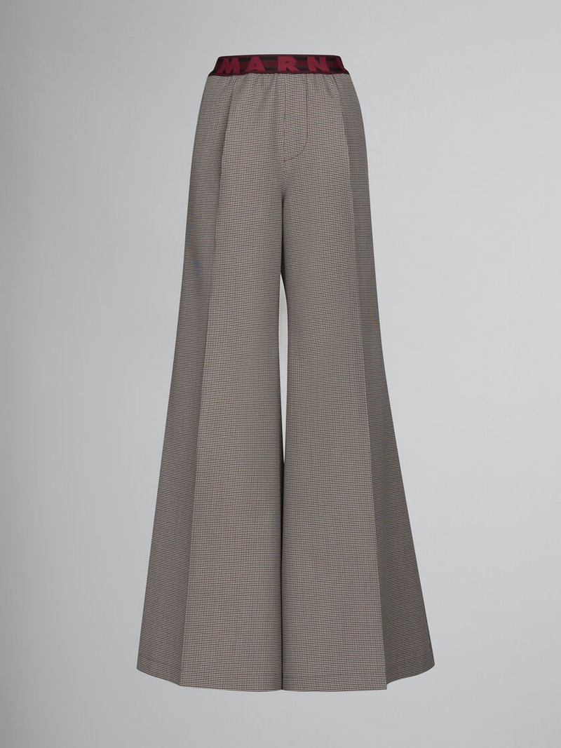 GREY AND RED HOUNDSTOOTH CHECK TROUSERS 와 로고 웨이스트 - 1