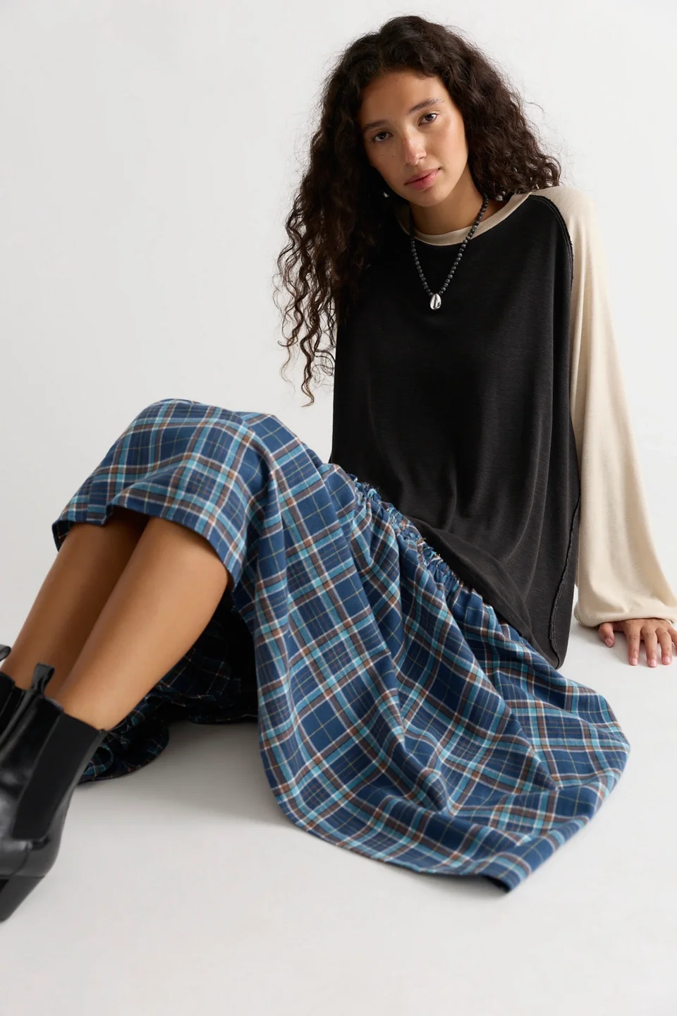 Emberwood Plaid Maxi Skirt - 1