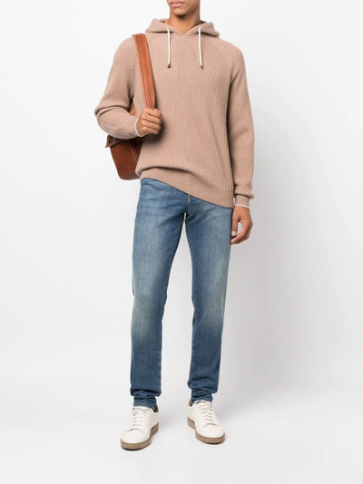 Brunello Cucinelli cashmere ribbed hoodie outlook