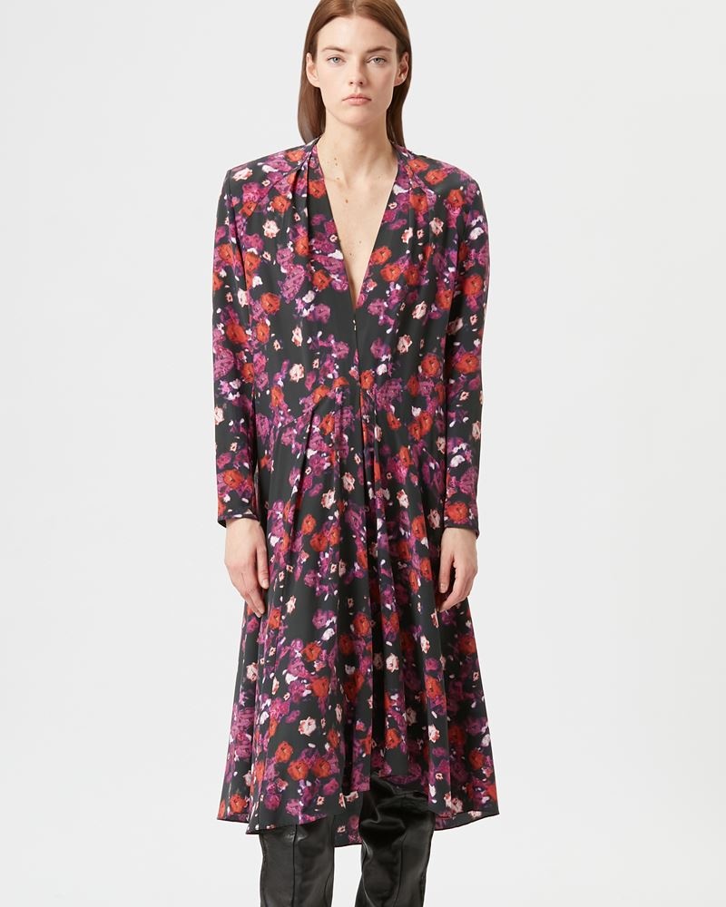 FALCO FLORAL SILK MIDI DRESS - 4