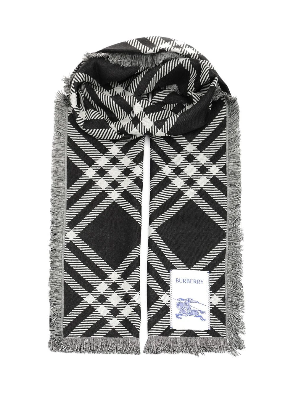 Burberry Women Wide Silk And Wool Scarf - 1