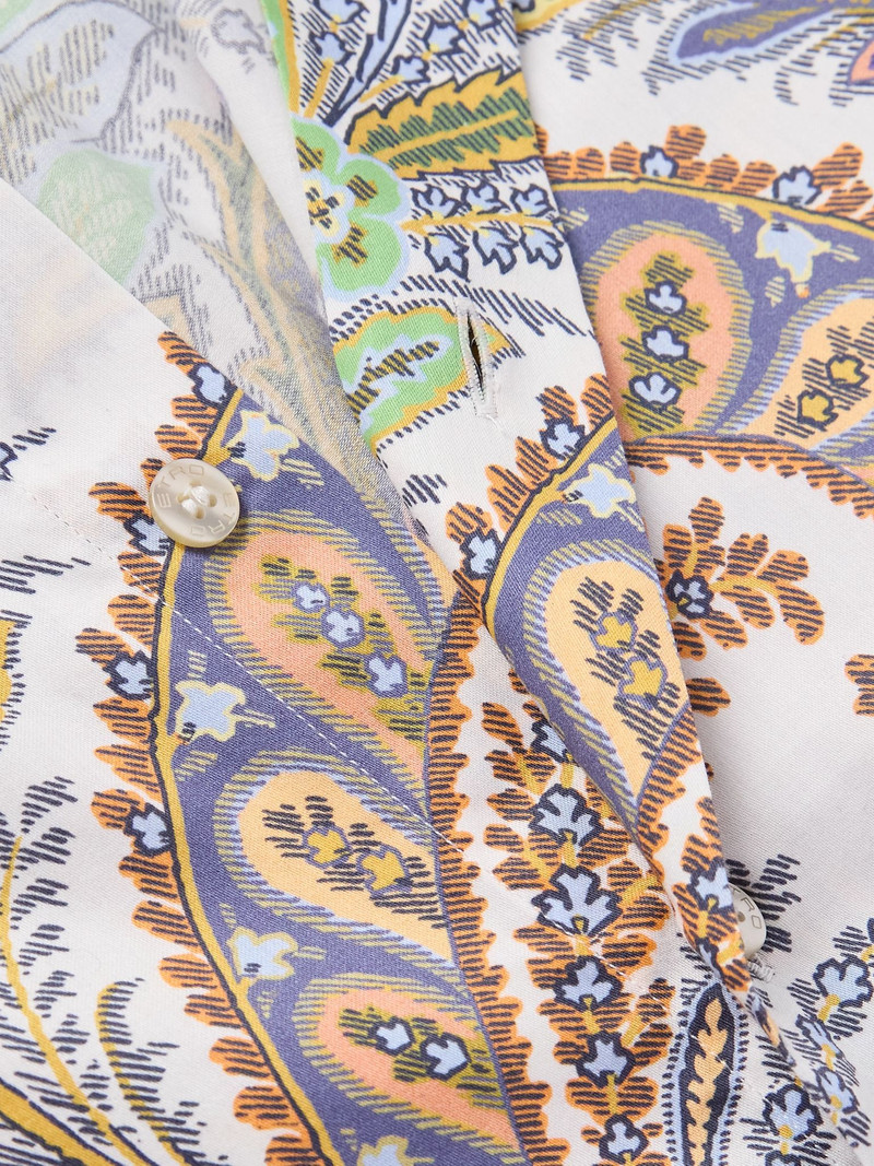 Paisley-Print Cotton-Poplin Shirt Green 5
