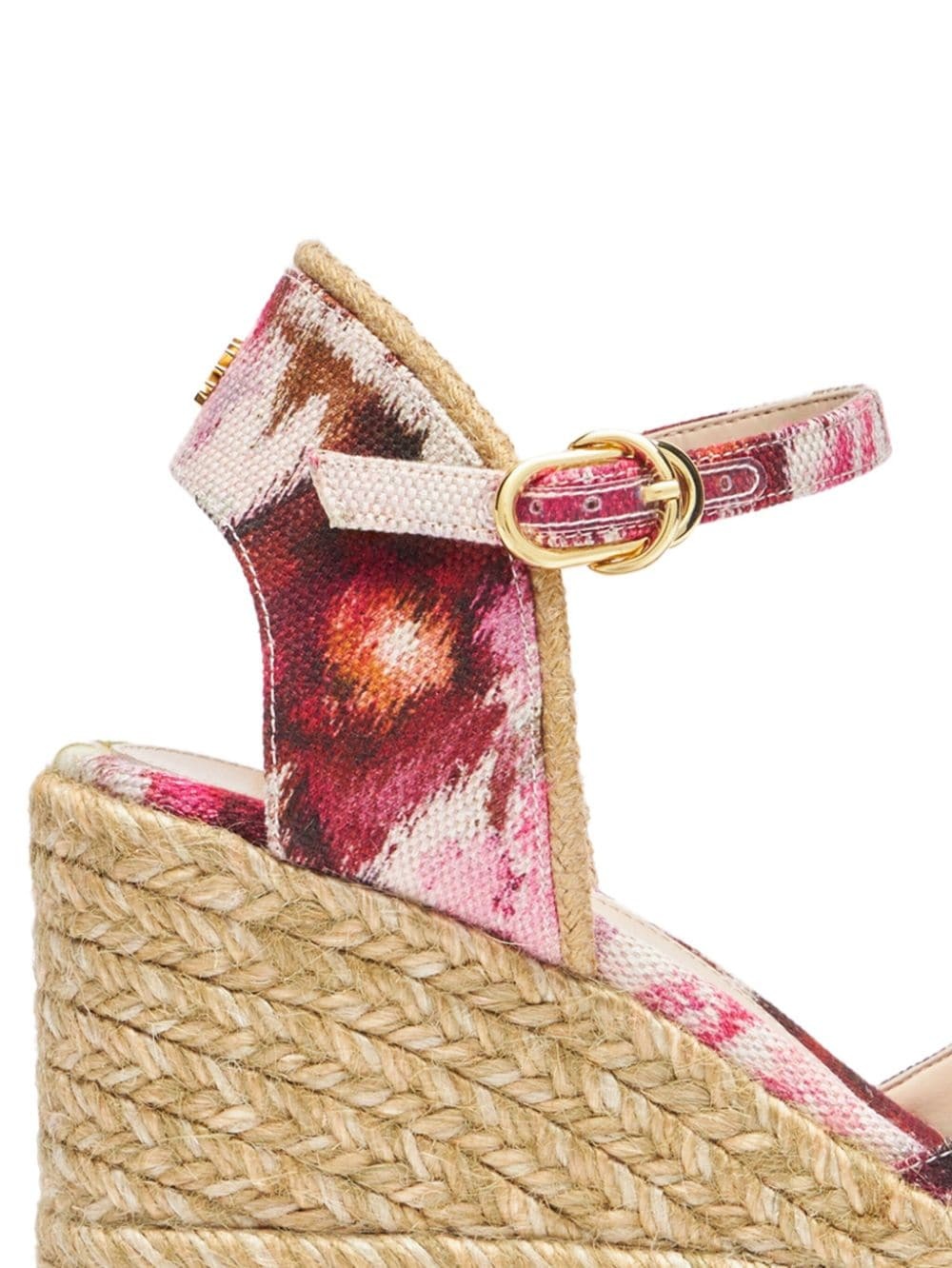 abstract print wedge sandals - 7