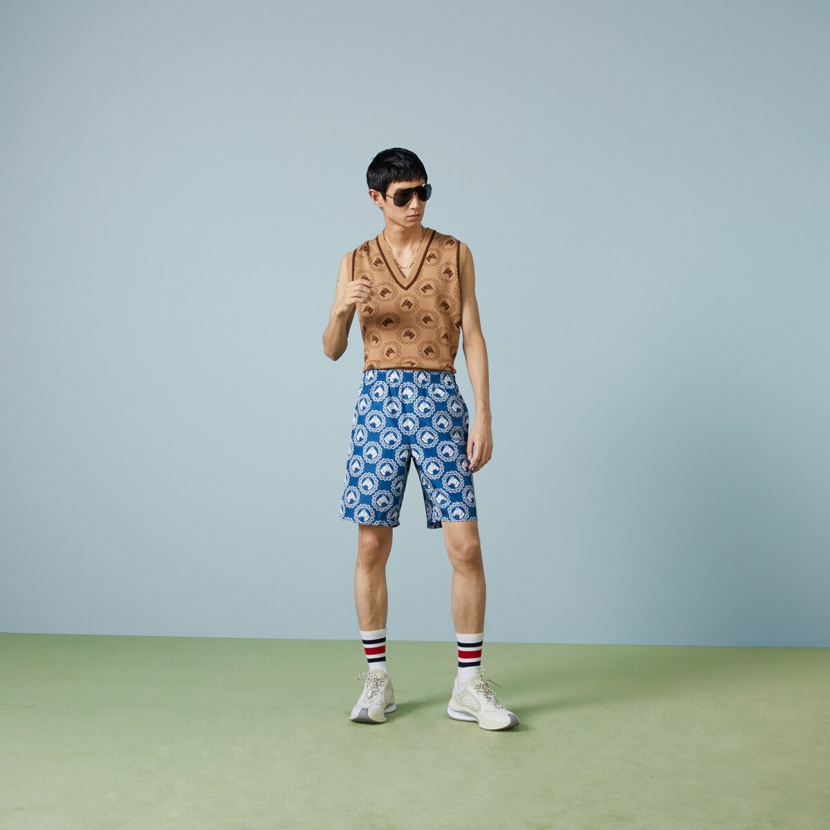 Nylon equestrian print swim shorts - 2