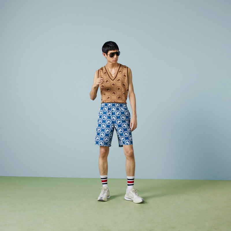 GUCCI Nylon equestrian print swim shorts outlook