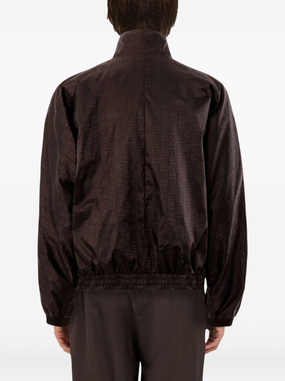 logo-pattern elastic-cuff jacket - 4