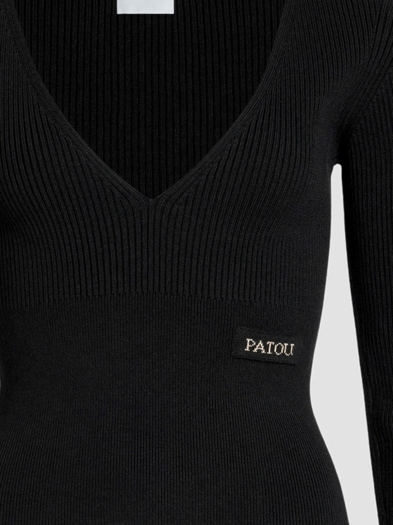 PATOU V-neck ribbed sweater outlook