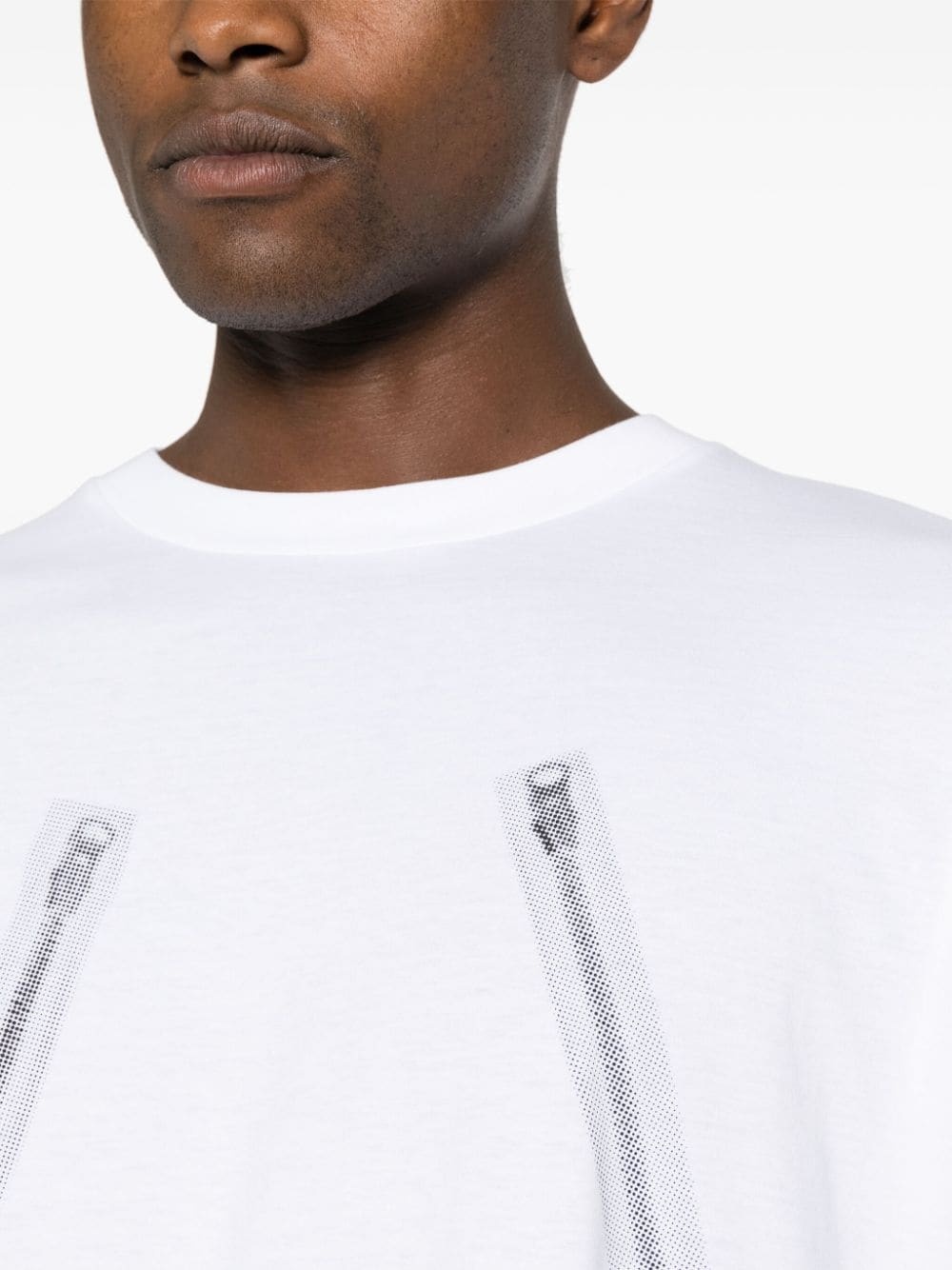 zipper-print cotton T-shirt - 5