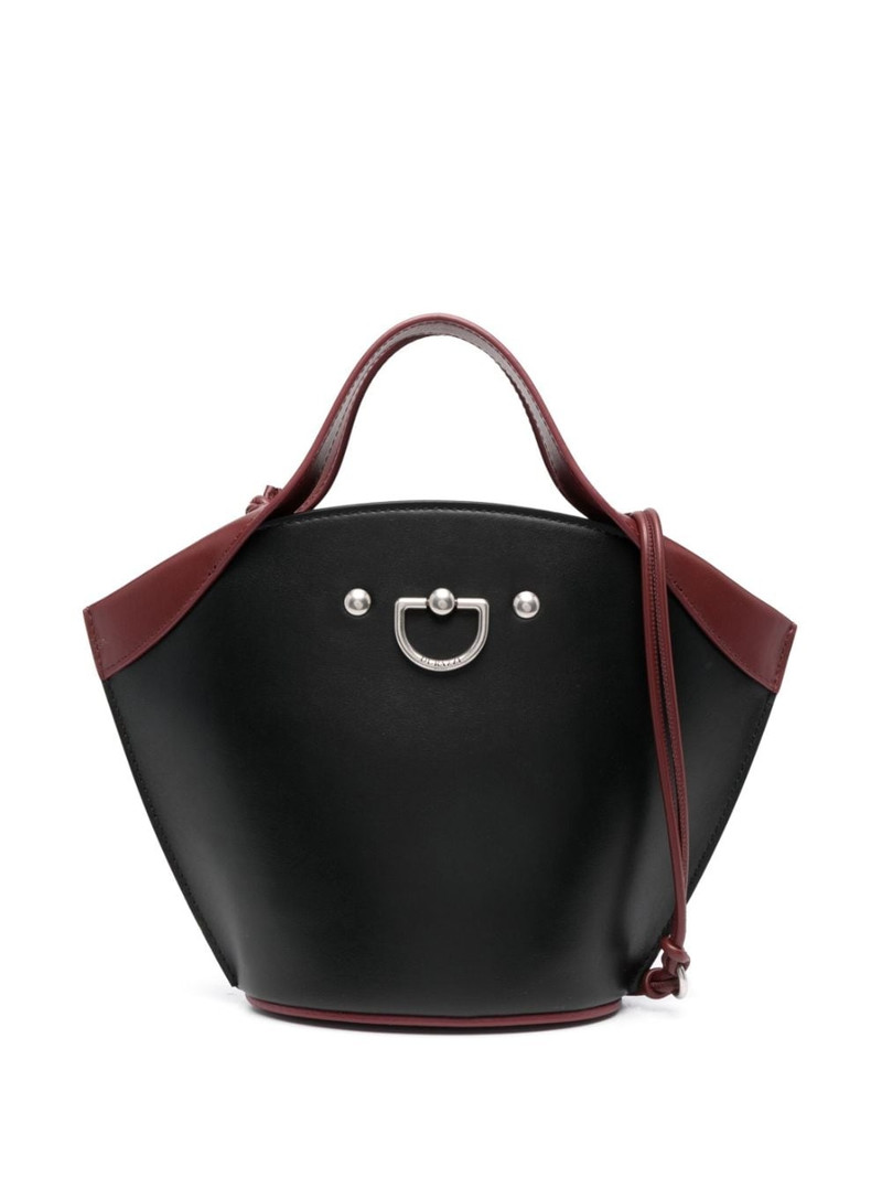 two-tone leather tote bag 1
