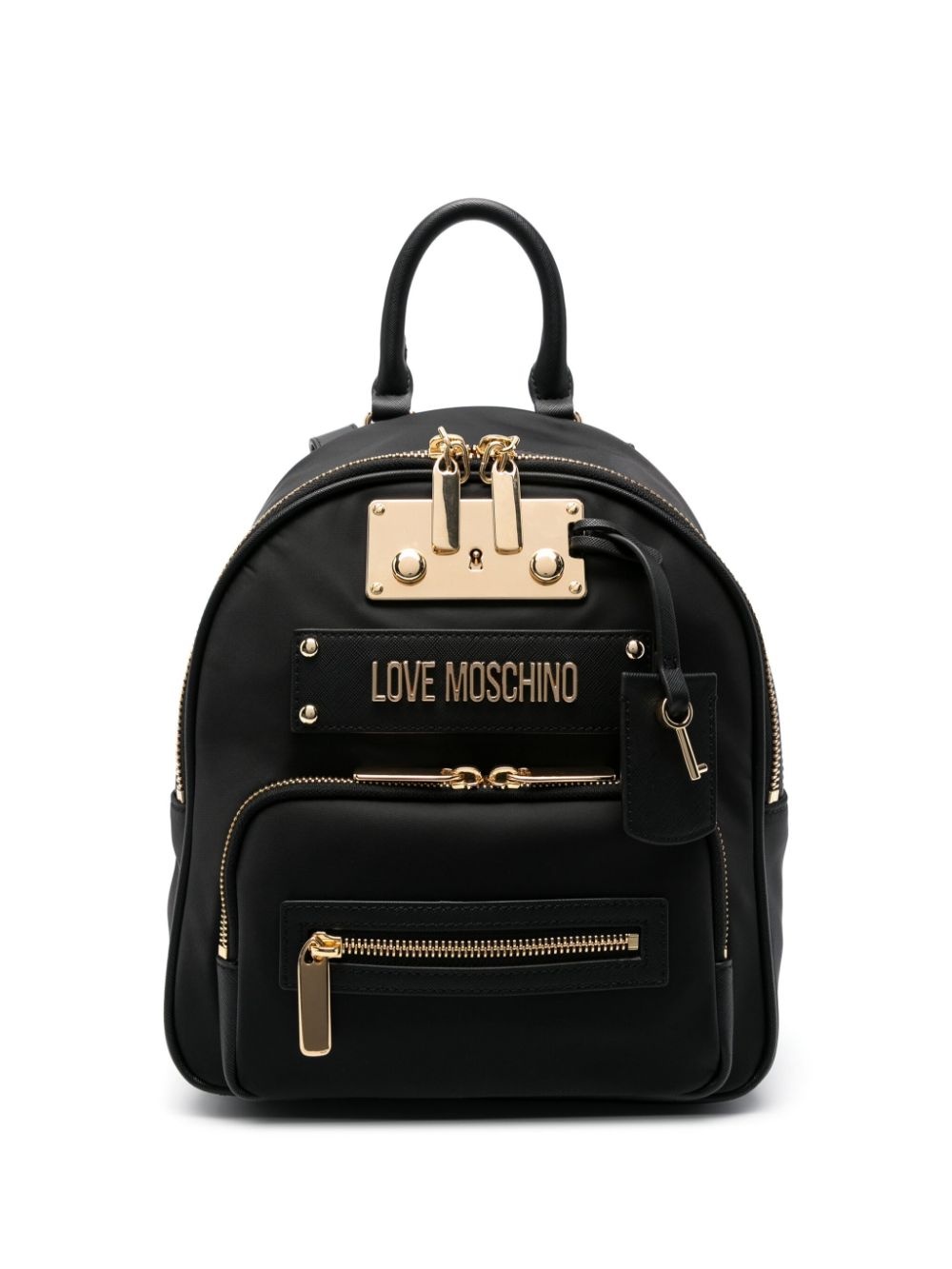 logo-lettering padlock backpack - 1