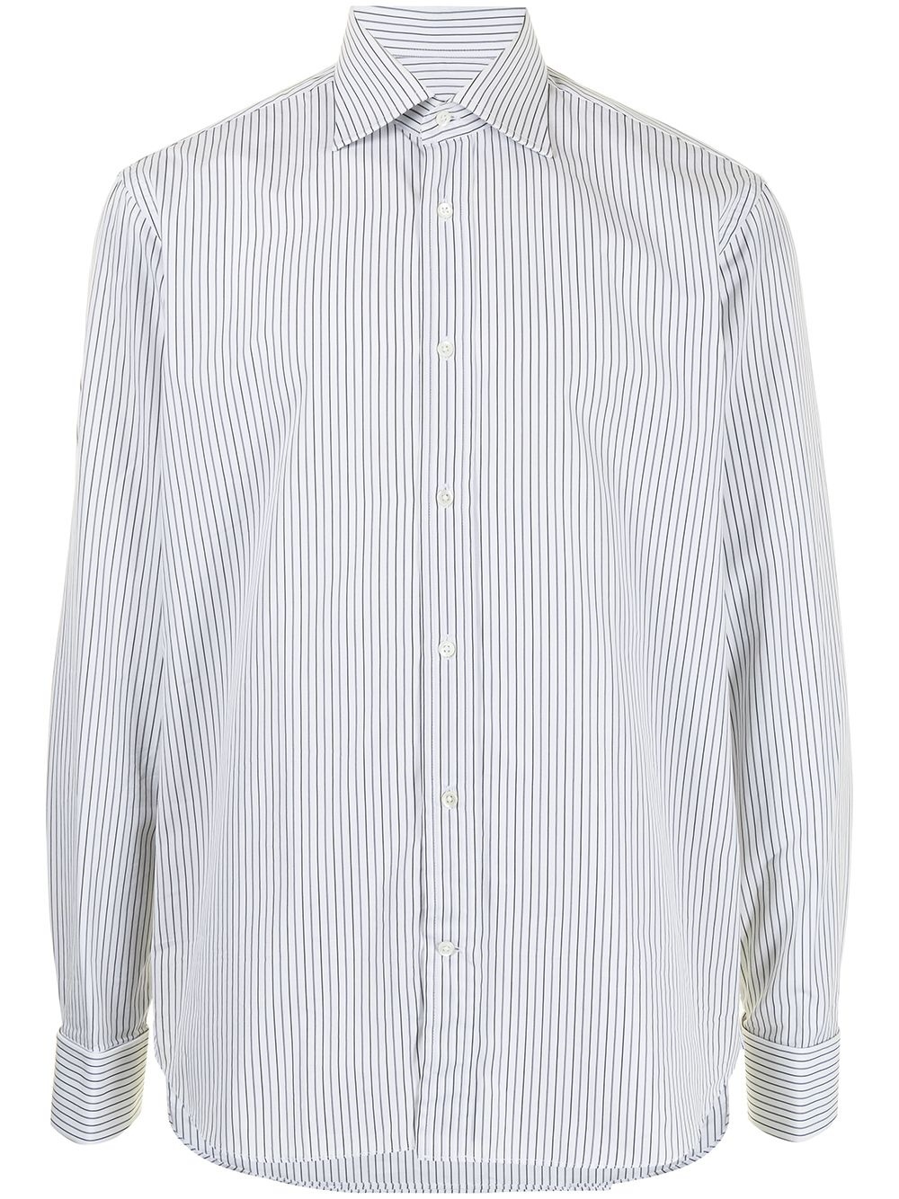 pinstripe pattern cotton shirt - 1