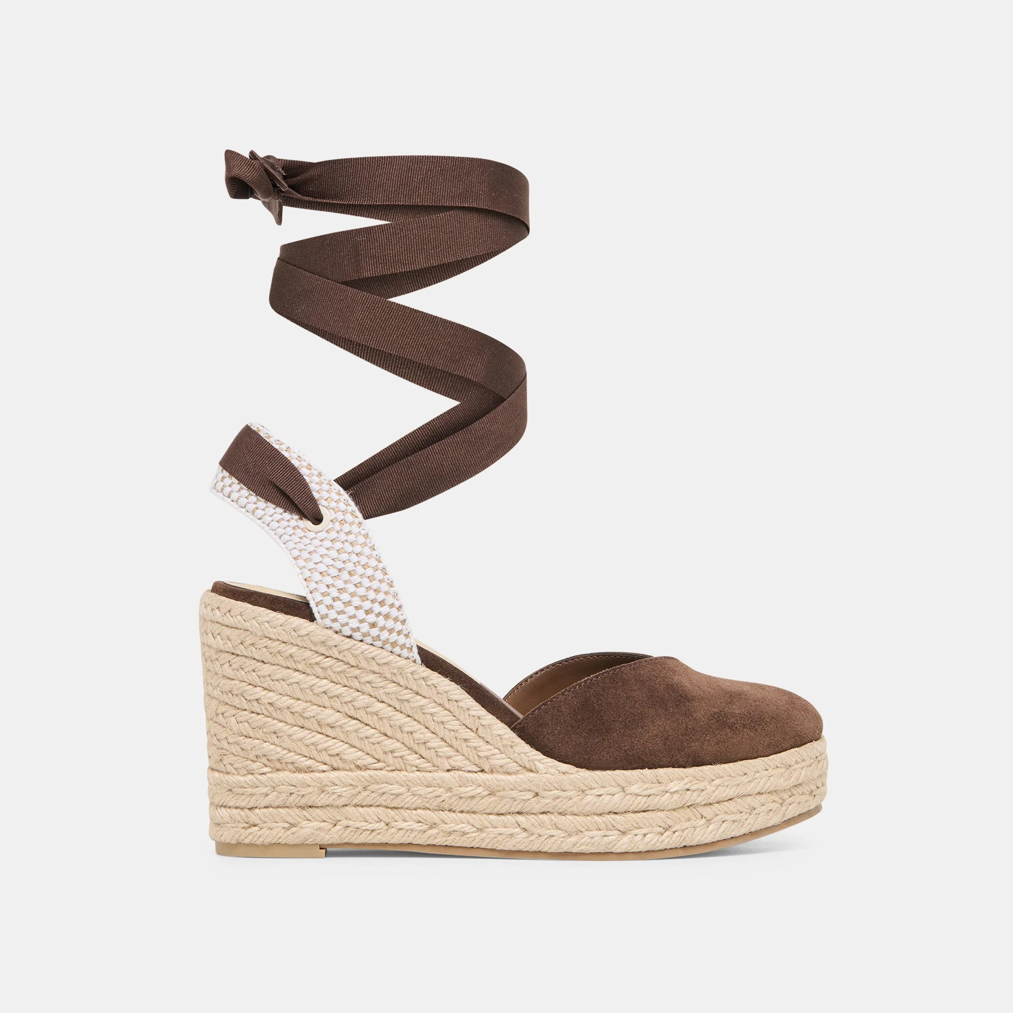 NOURA WEDGES DK BROWN SUEDE - 1