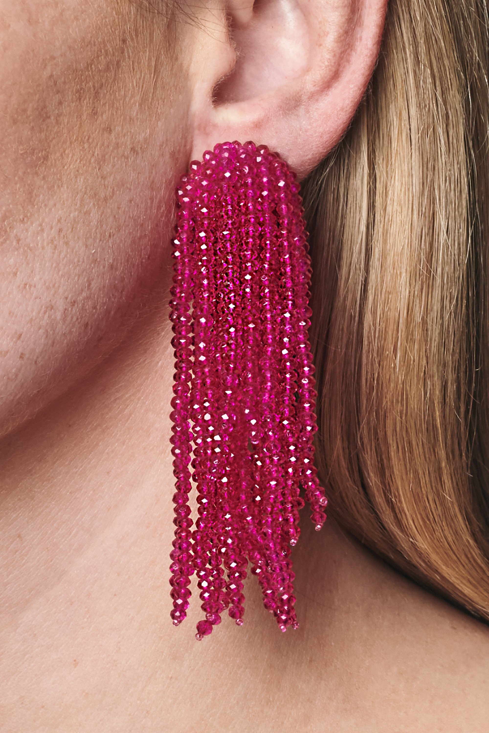 FOUNTAIN EARRINGS - CERISE - 2