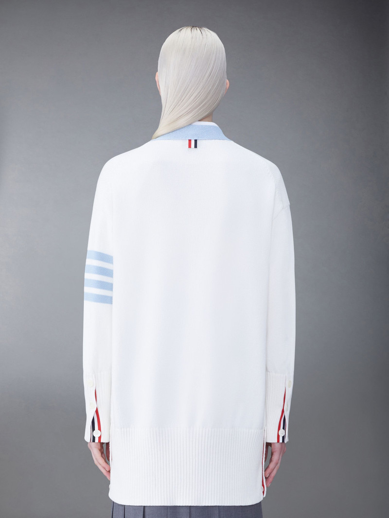 Thom Browne 4-Bar cotton cardigan outlook