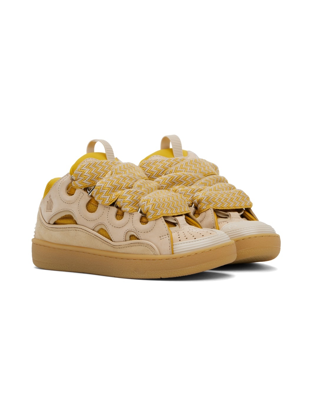 SSENSE Exclusive Beige & Yellow Curb Sneakers - 4