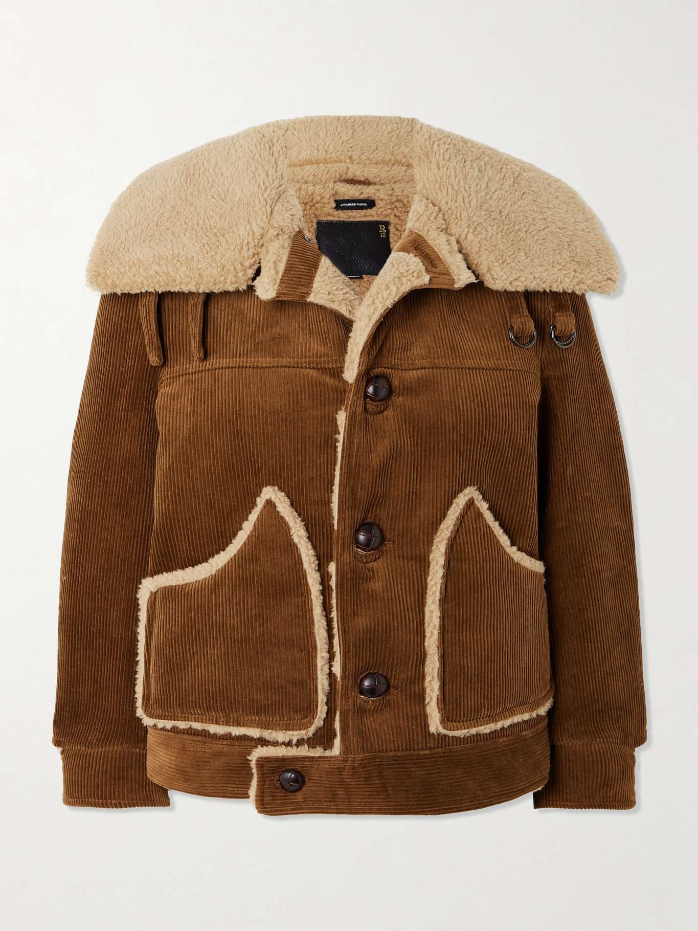 Faux shearling-lined cotton-corduroy jacket - 1