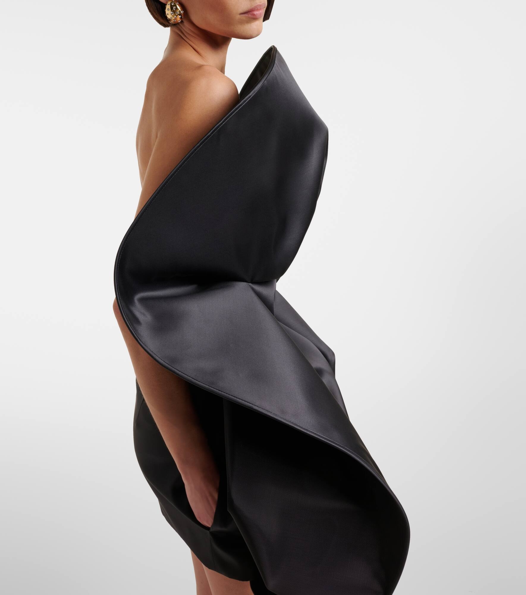 Ruffled wool and silk organza minidress - 5