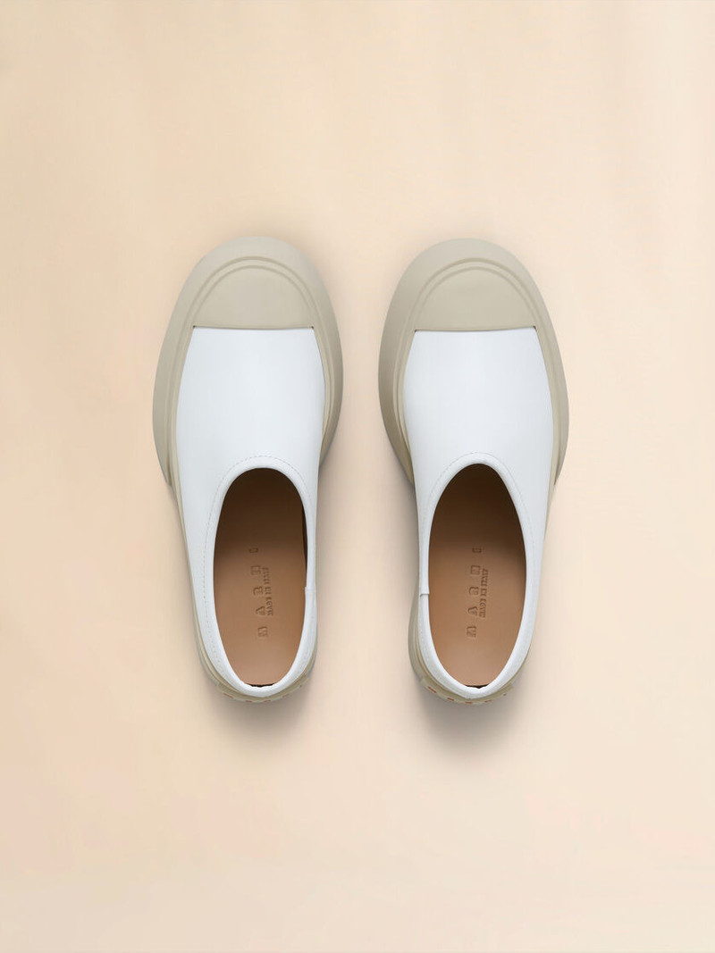 WHITE LEATHER PABLO SABOT 4