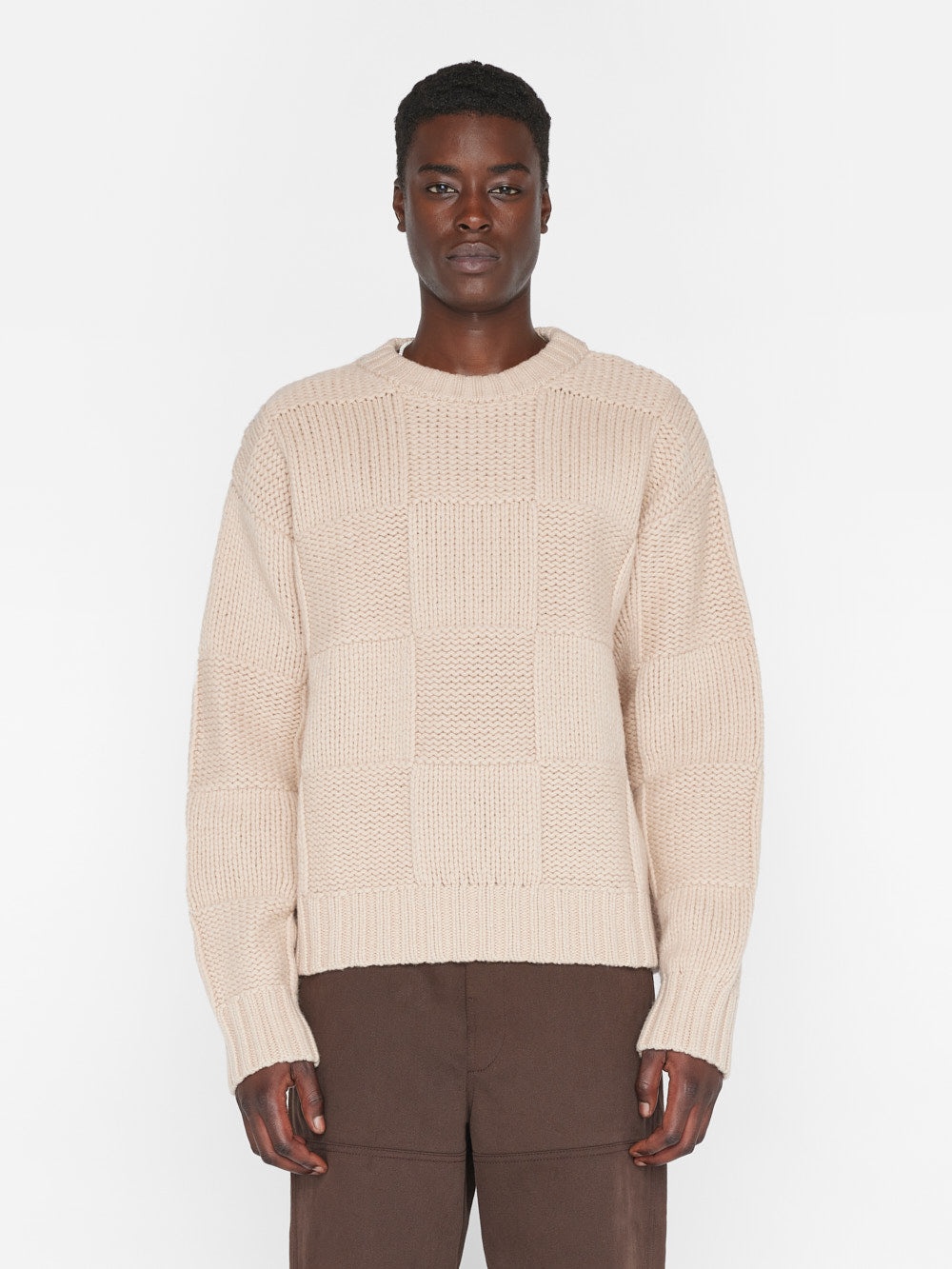 Grid Sweater in Oatmeal - 3
