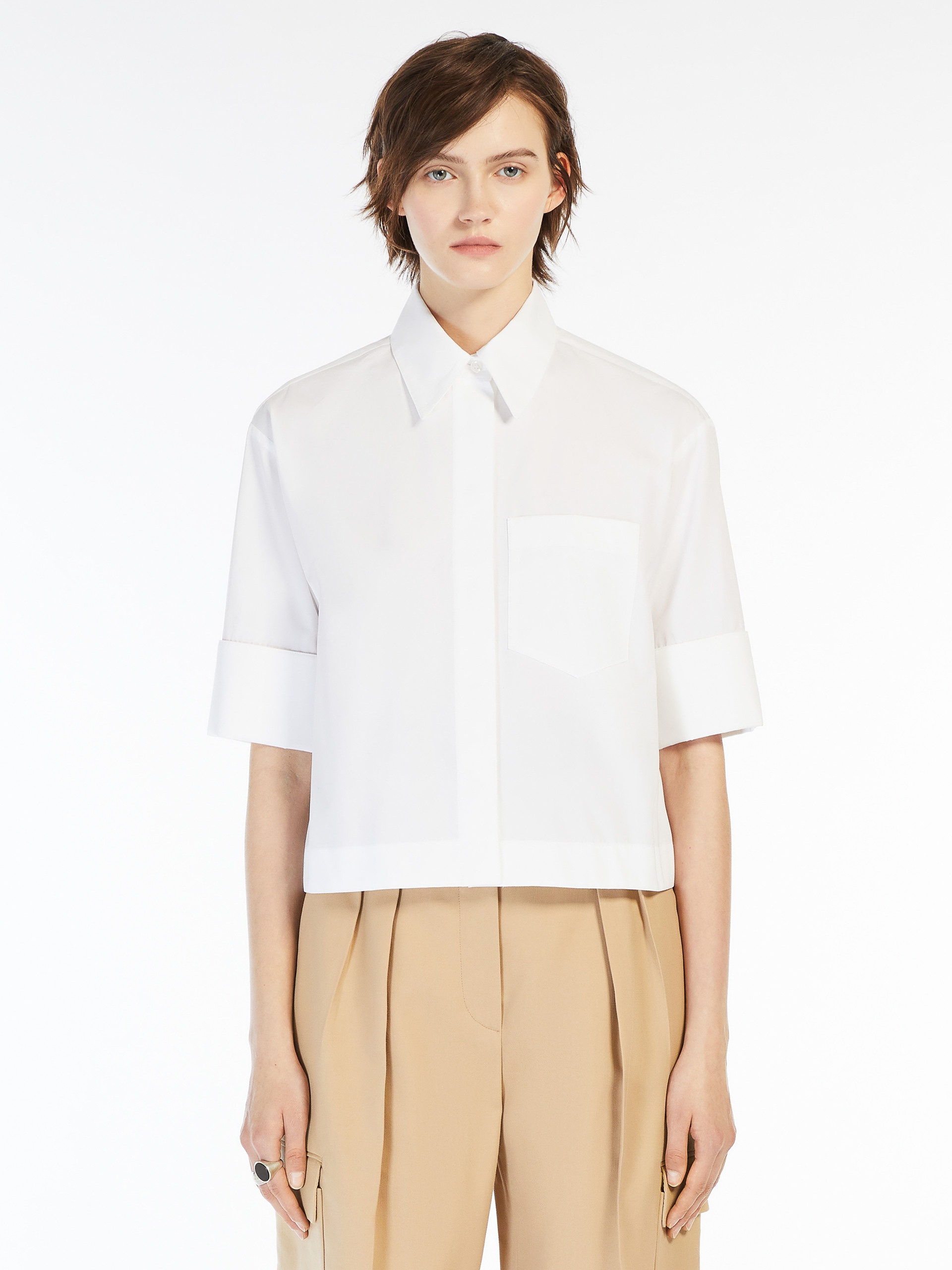 TECLA Boxy-fit cotton poplin shirt - 3