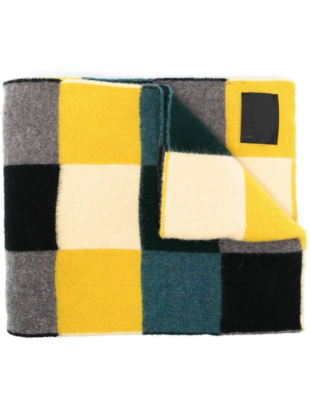 square-print wool scarf - 1