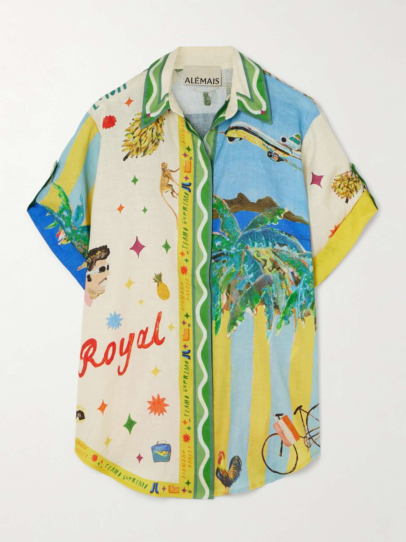 + Adam Lester All Aboard printed linen shirt - 1