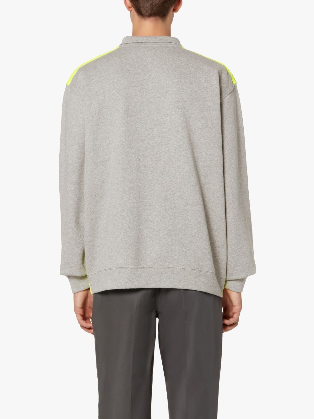 GREY X YELLOW COTTON ZIP FRONT SWEATSHIRT | GJF-300 - 4