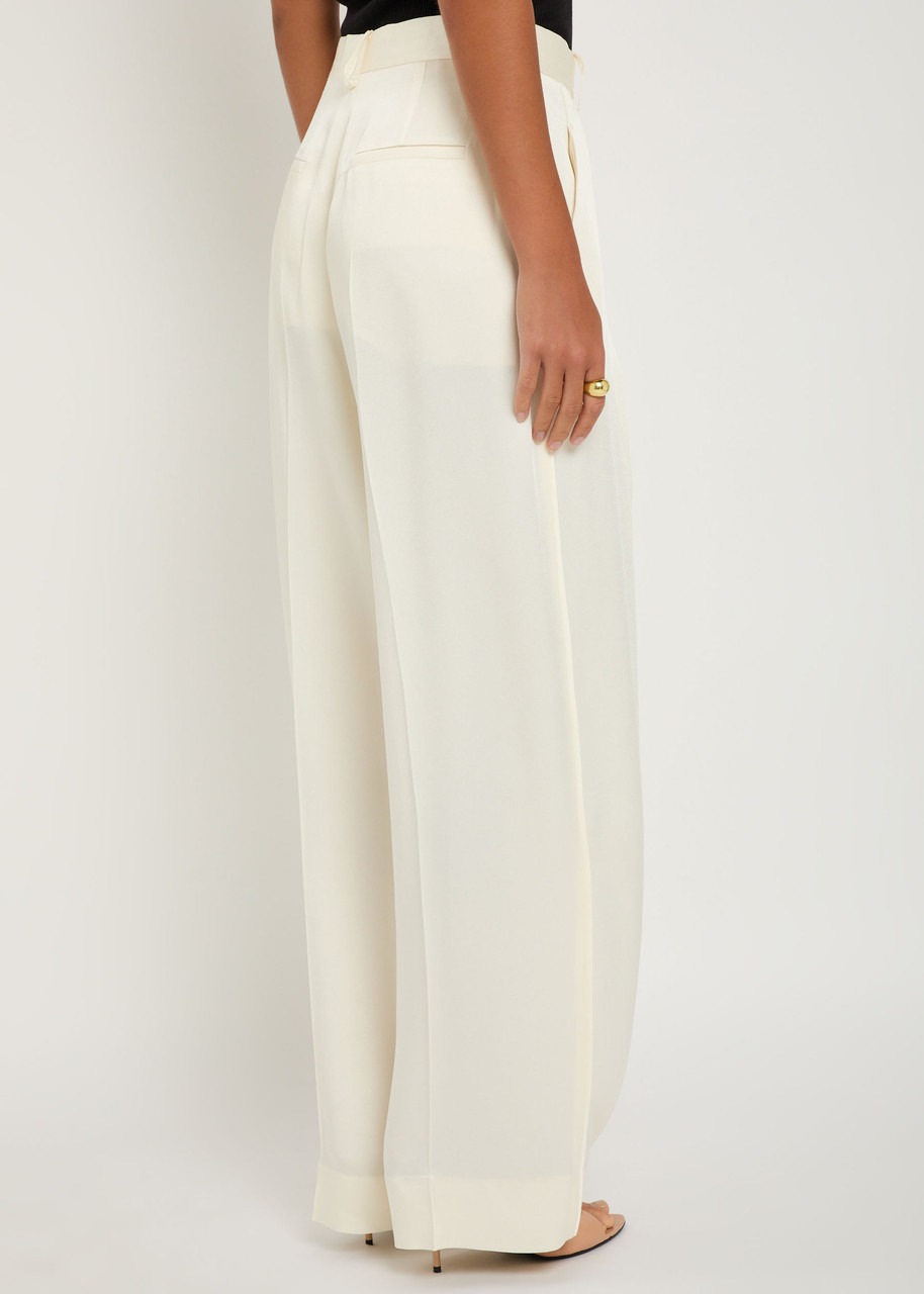 Victoria Beckham Wide-leg Crepe de Chine Trousers - 3