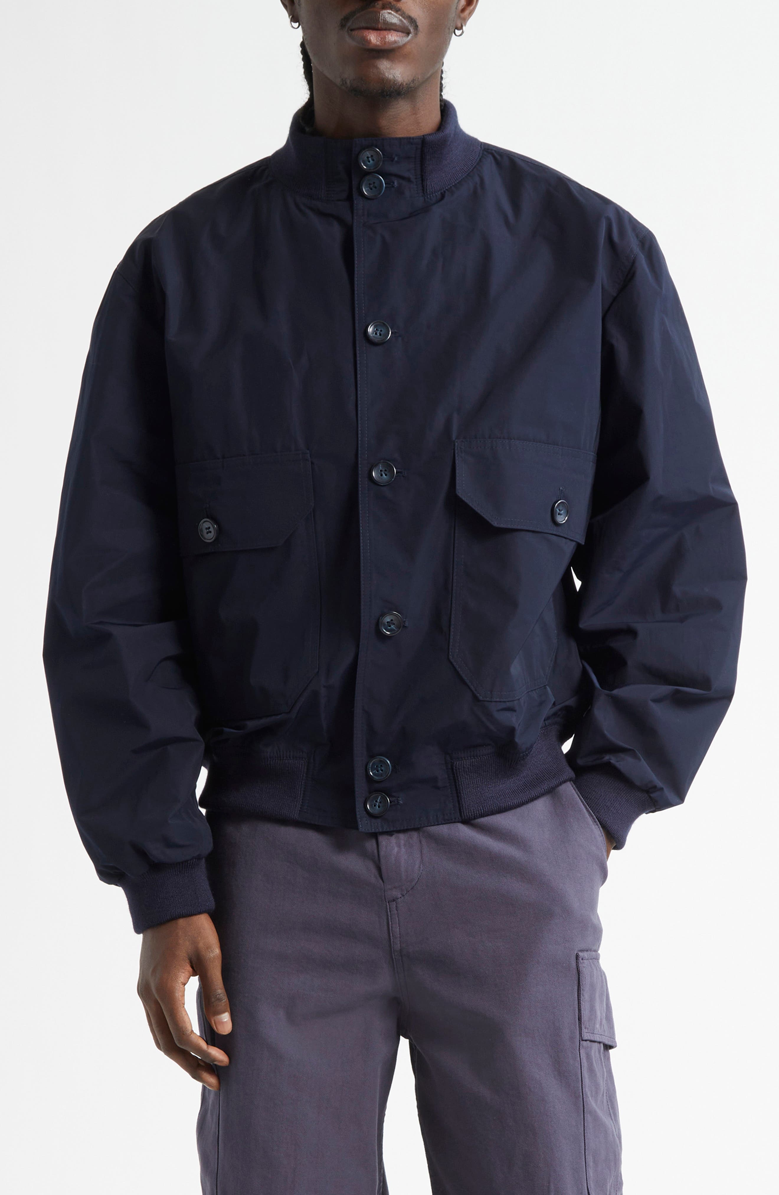 PALMES Water Repellent Nylon Jacket in Navy at Nordstrom - 1