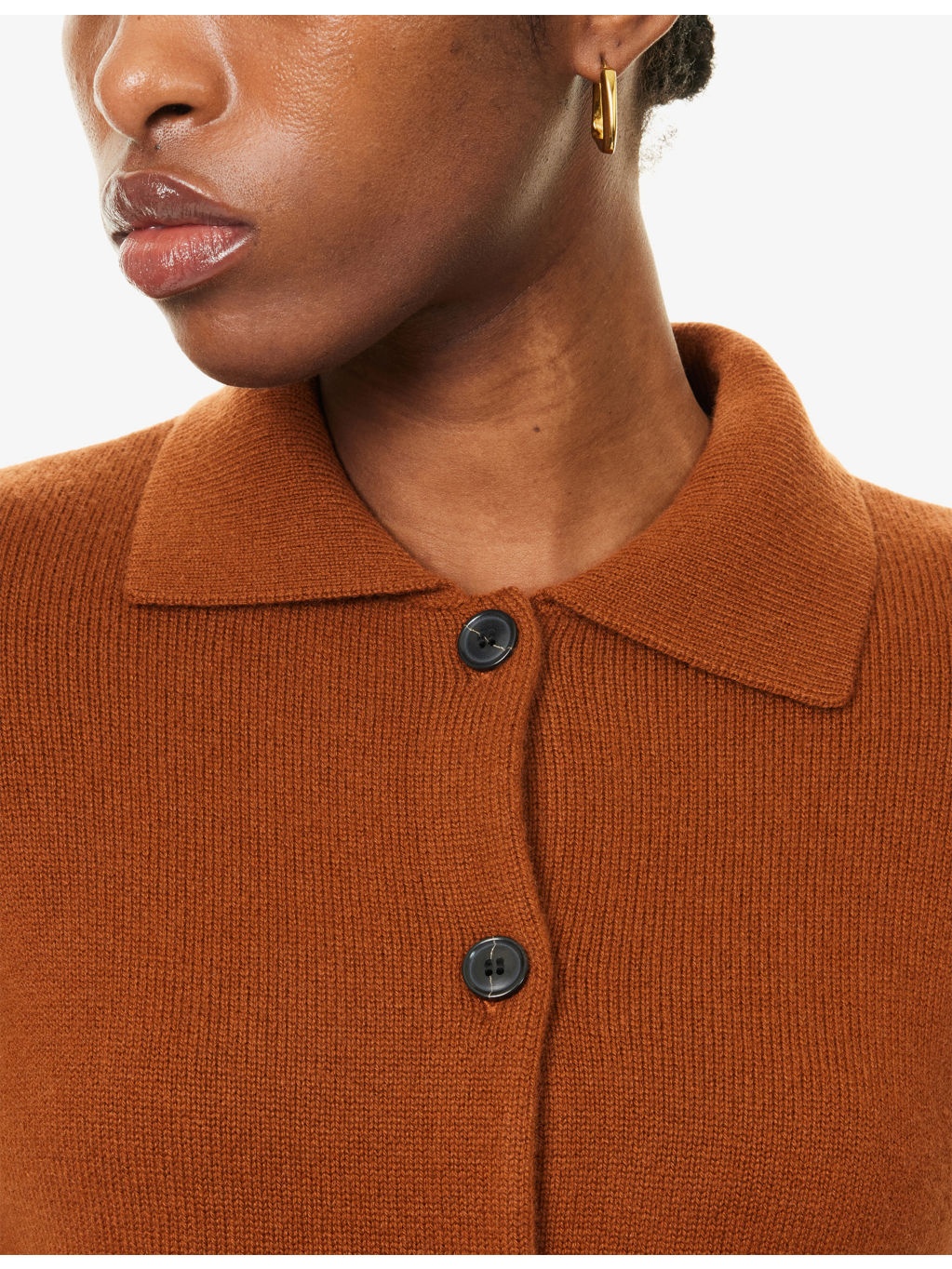 Shrunken spread-collar cashmere cardigan - 5