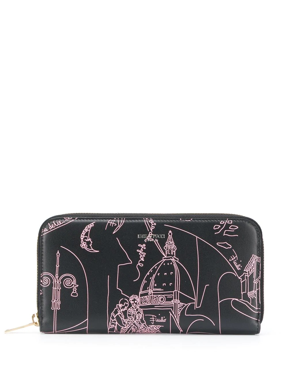 sketch print continental wallet - 2